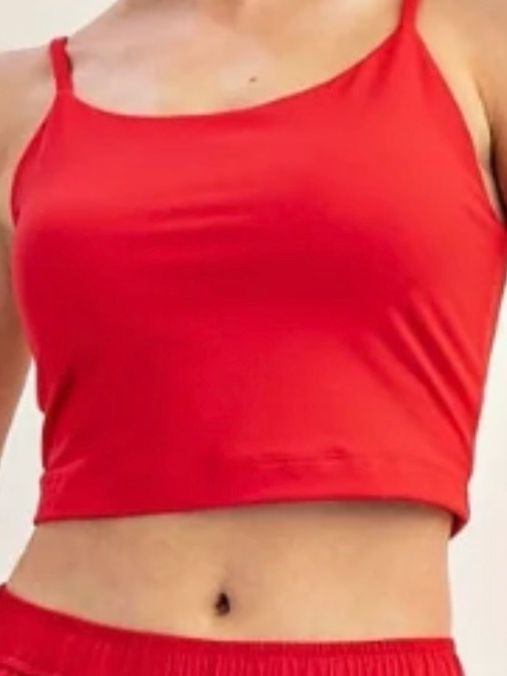 Rae Mode Red Buttery Soft Brami Crop Tank Small Adjustable Straps Padded